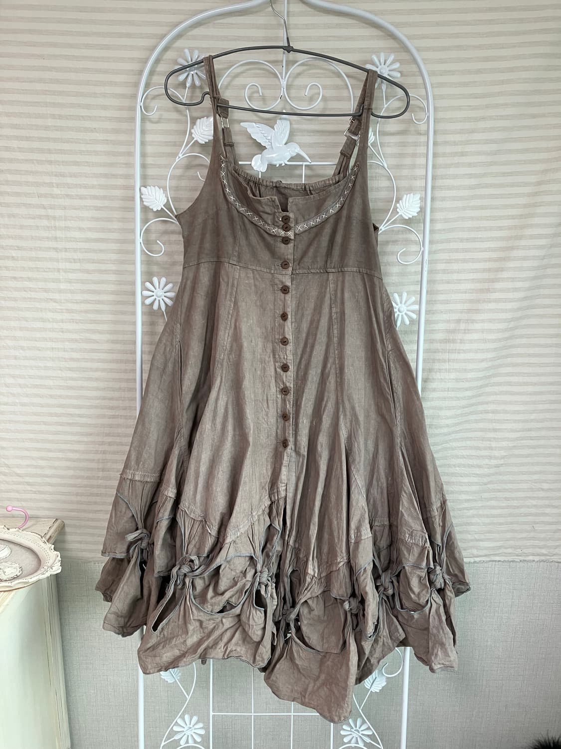 빈티지 브라운 나시 원피스 y2k 스트릿 갸루 펑키 일본빈티지574 fa 상품이미지1