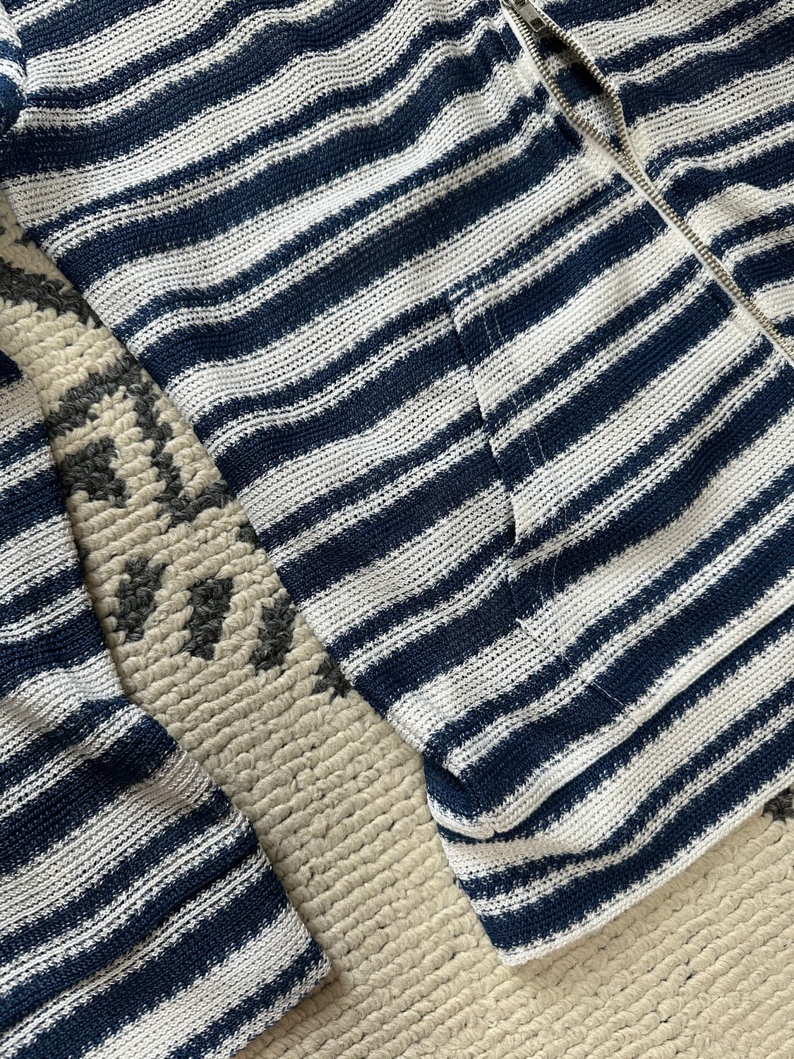 Beams Border Mesh Zip Hoodie 상품이미지6