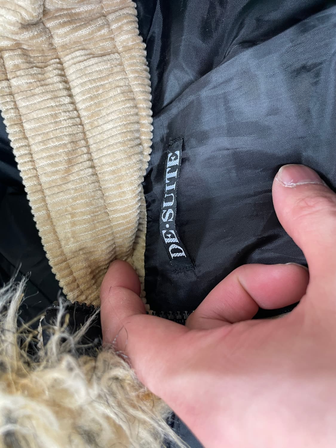 D’SUITE 코듀로이 패널 퍼후드 패딩 J03311 상품이미지4