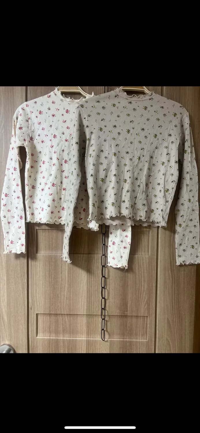 빈티지 플라워패턴 골지짜임 이너티셔츠 상품이미지1