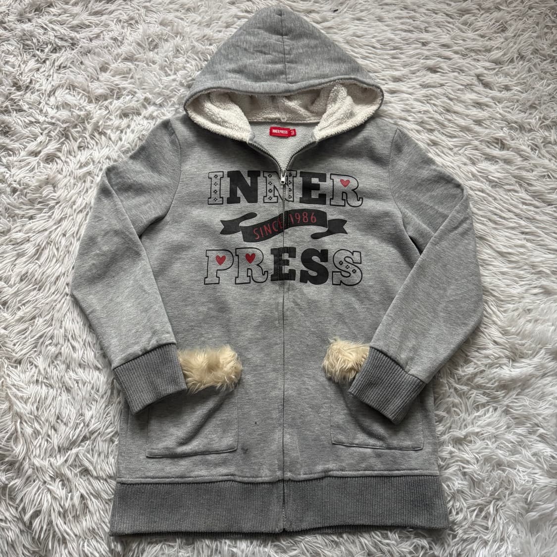 INNERPRESS 일본빈티지 노드후드집업 y2k후드집업 모리걸 M 38 상품이미지2