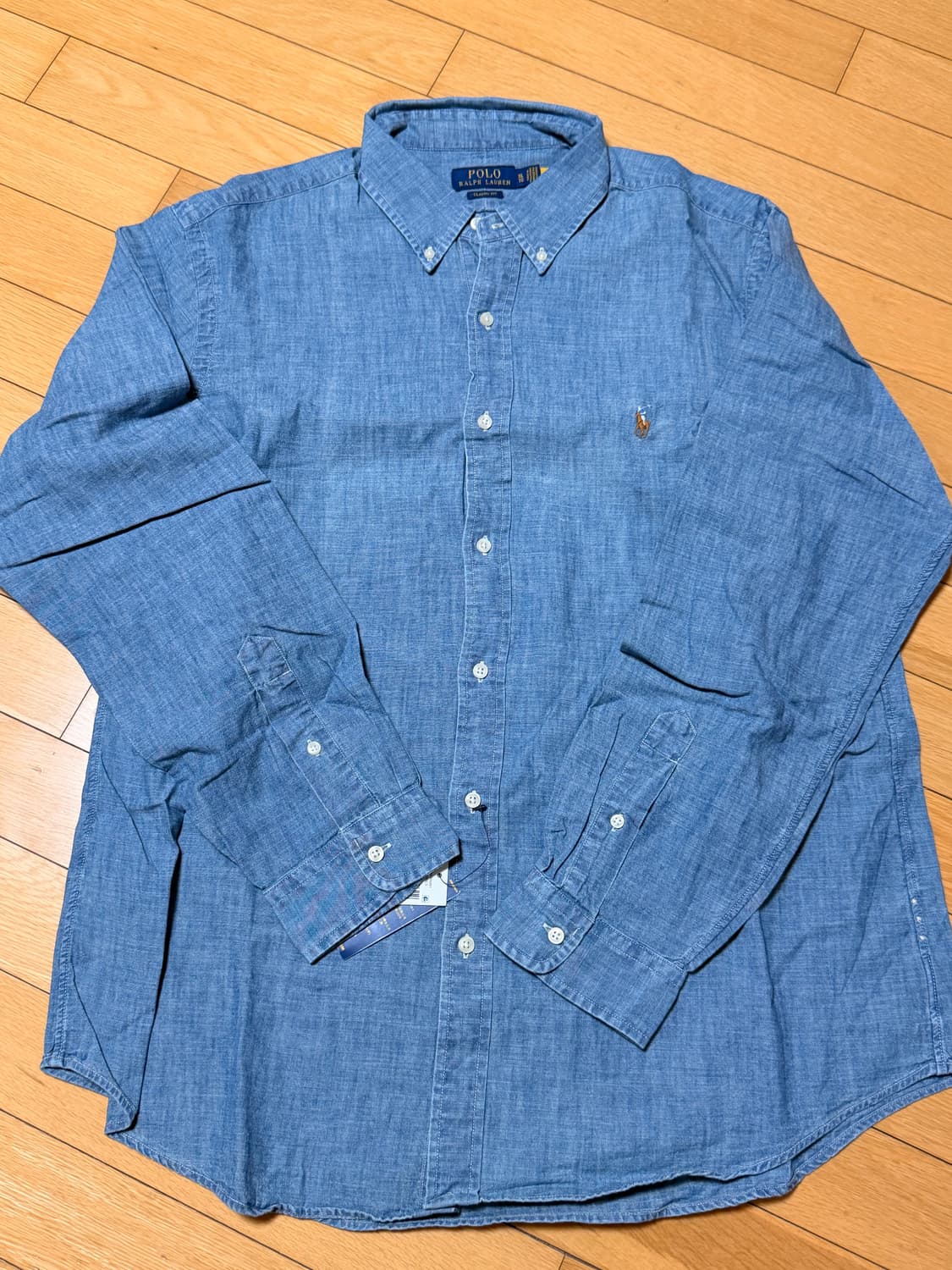 [QR 정품 인증] 폴로 랄프로렌 남성 데님 샴브레이셔츠 새상품 상품이미지1