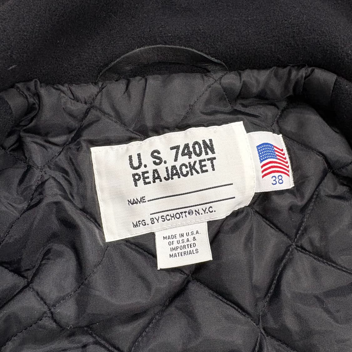 SCHOTT NYC 740N 피코트 네이비 38사이즈(100) 상품이미지6