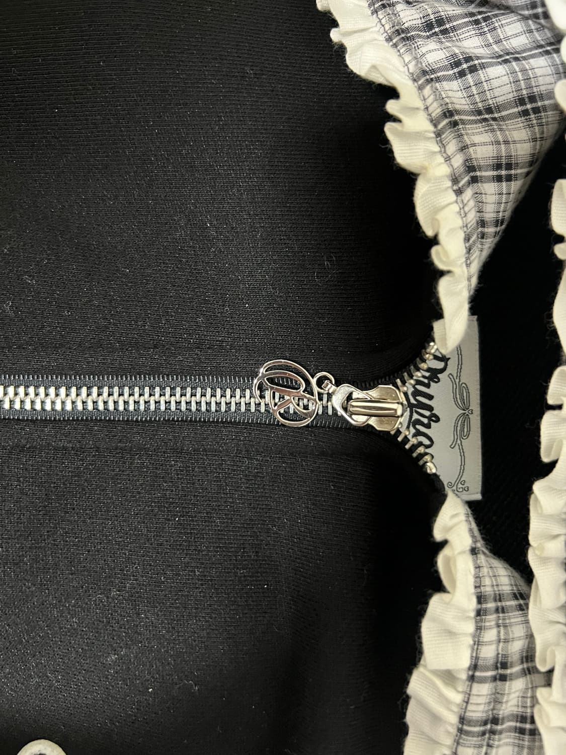 드라이로즈 빅리본 후드집업 블랙 상품이미지8