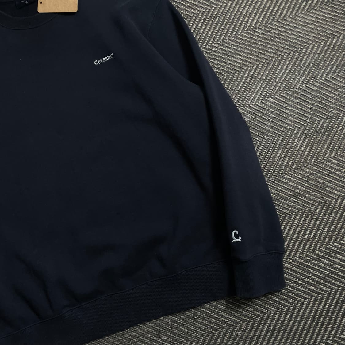 커버낫 스몰 자수로고 박시핏 스웻 맨투맨 네이비o 5030 상품이미지2