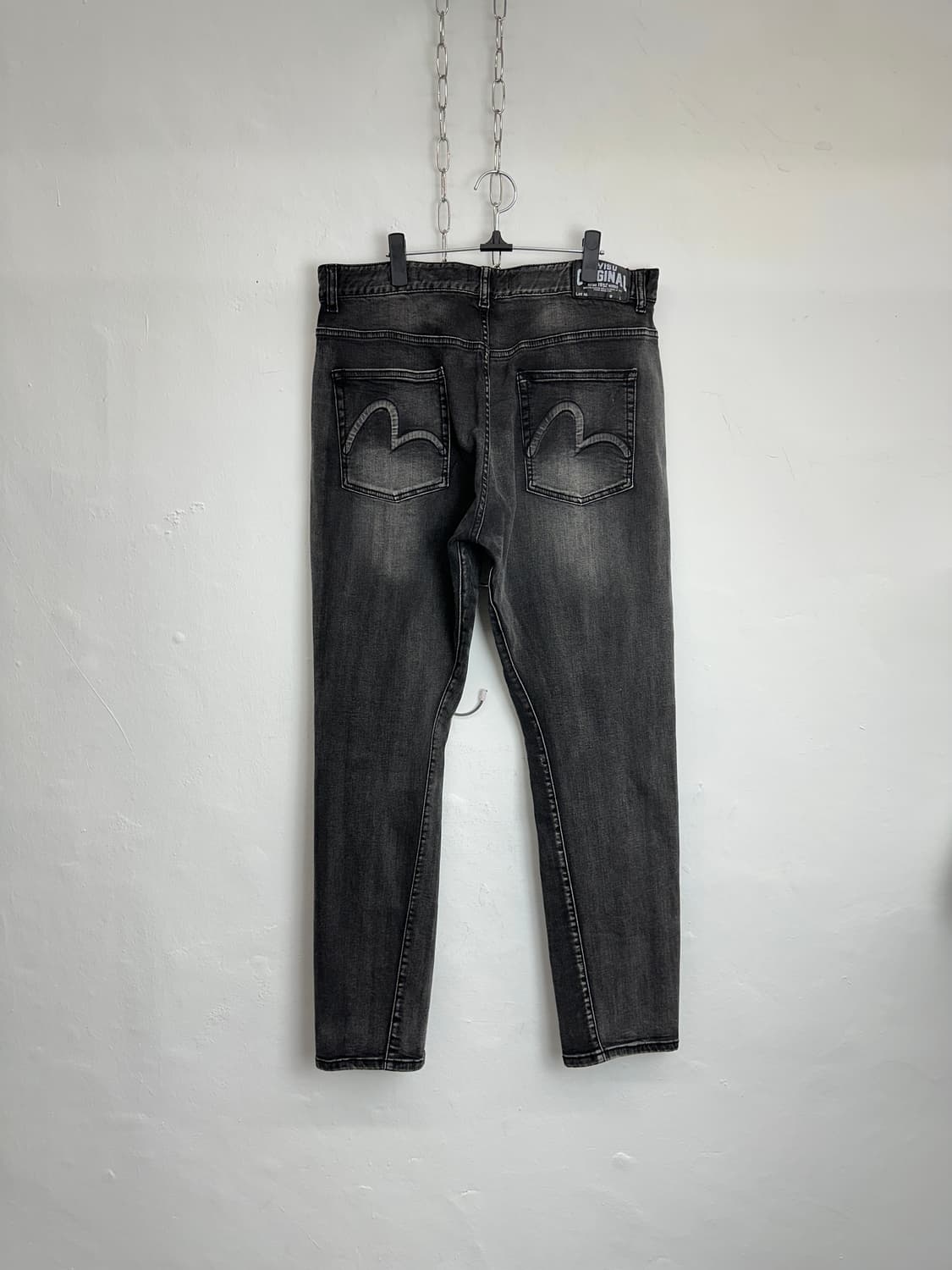 EVISU Black Faded Seagull Graphic Denim  상품이미지7