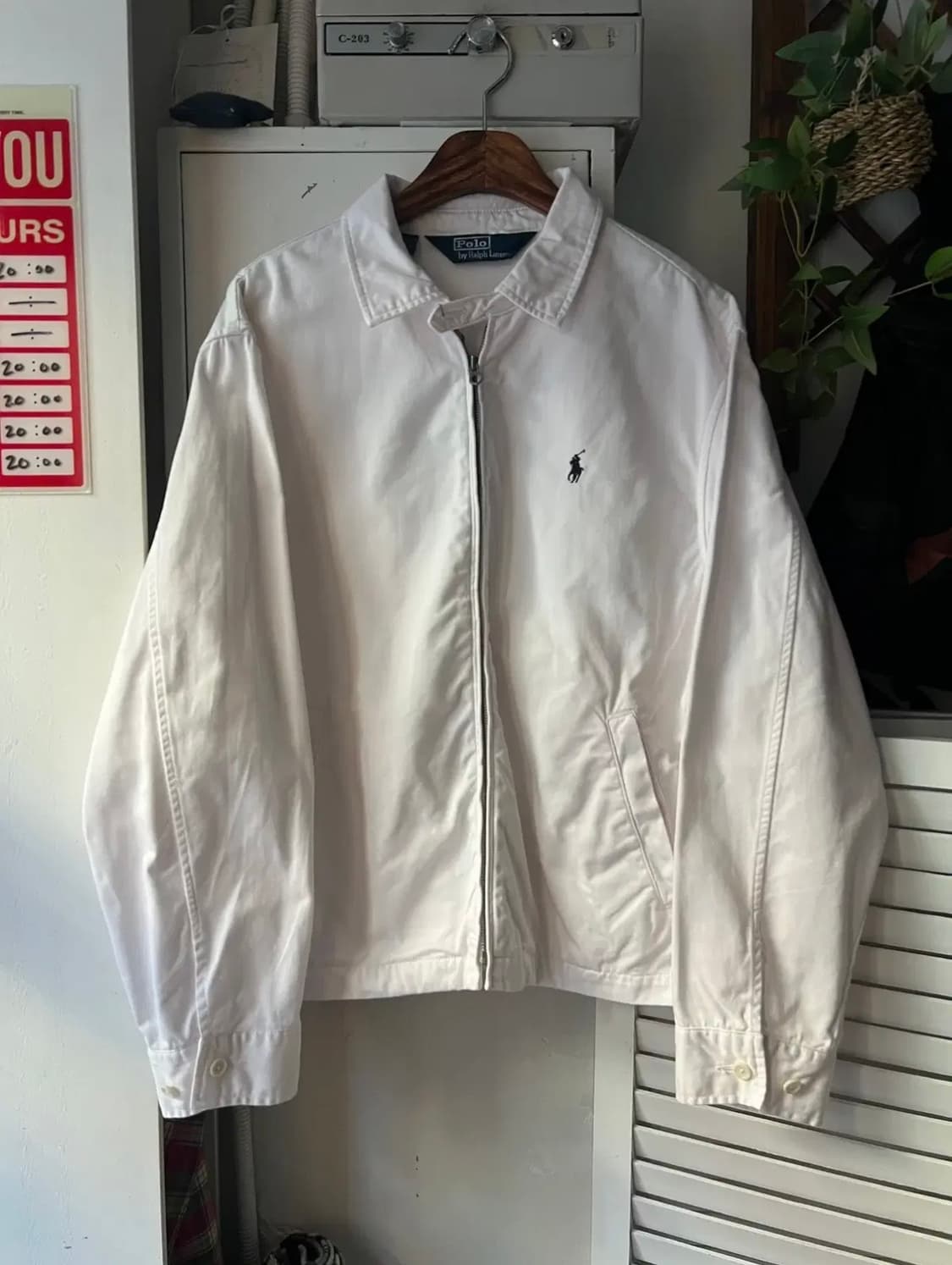 [L]폴로 랄프로렌 화이트 트윌 코튼 해링턴 자켓(블루종) 상품이미지1