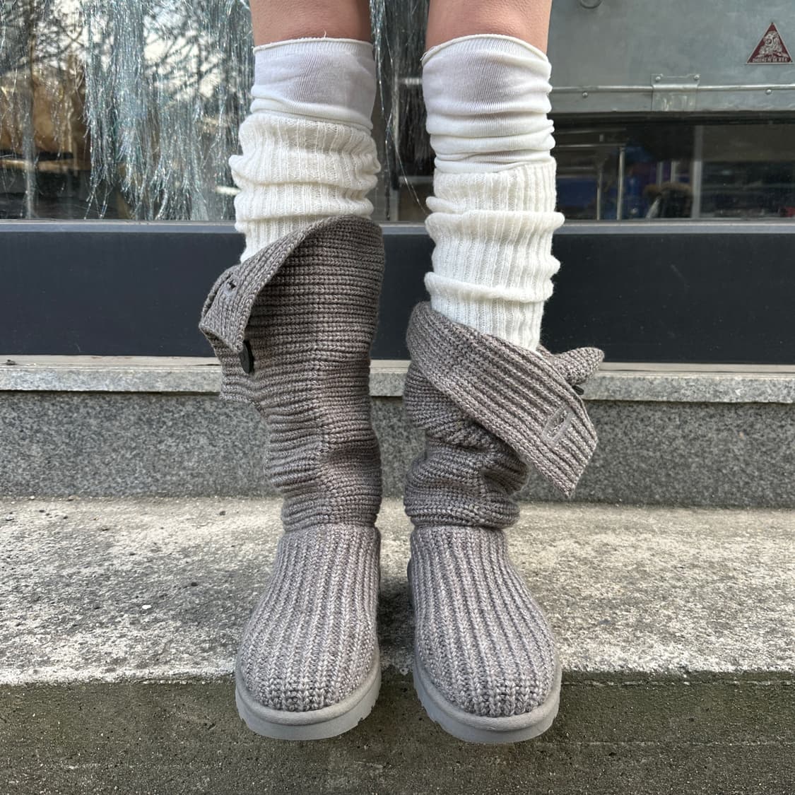 00s 그레이 니트 카디 어그 부츠 상품이미지4