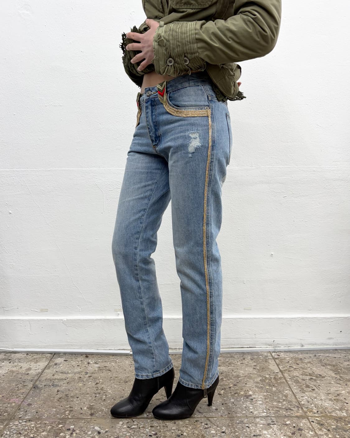 에르마노 설비노 글리터 포인트 데님 팬츠 상품이미지3