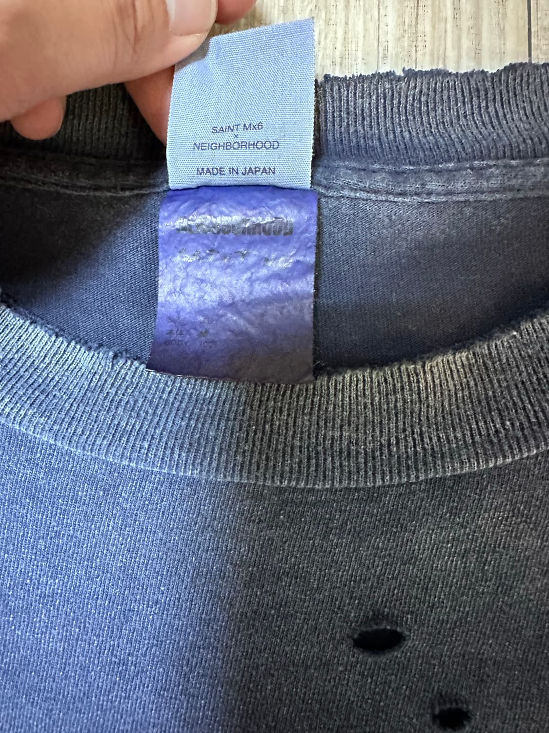 네이버후드 x 세인트 마이클 STHD Saint NBHD 티셔츠 네이비 상품이미지4