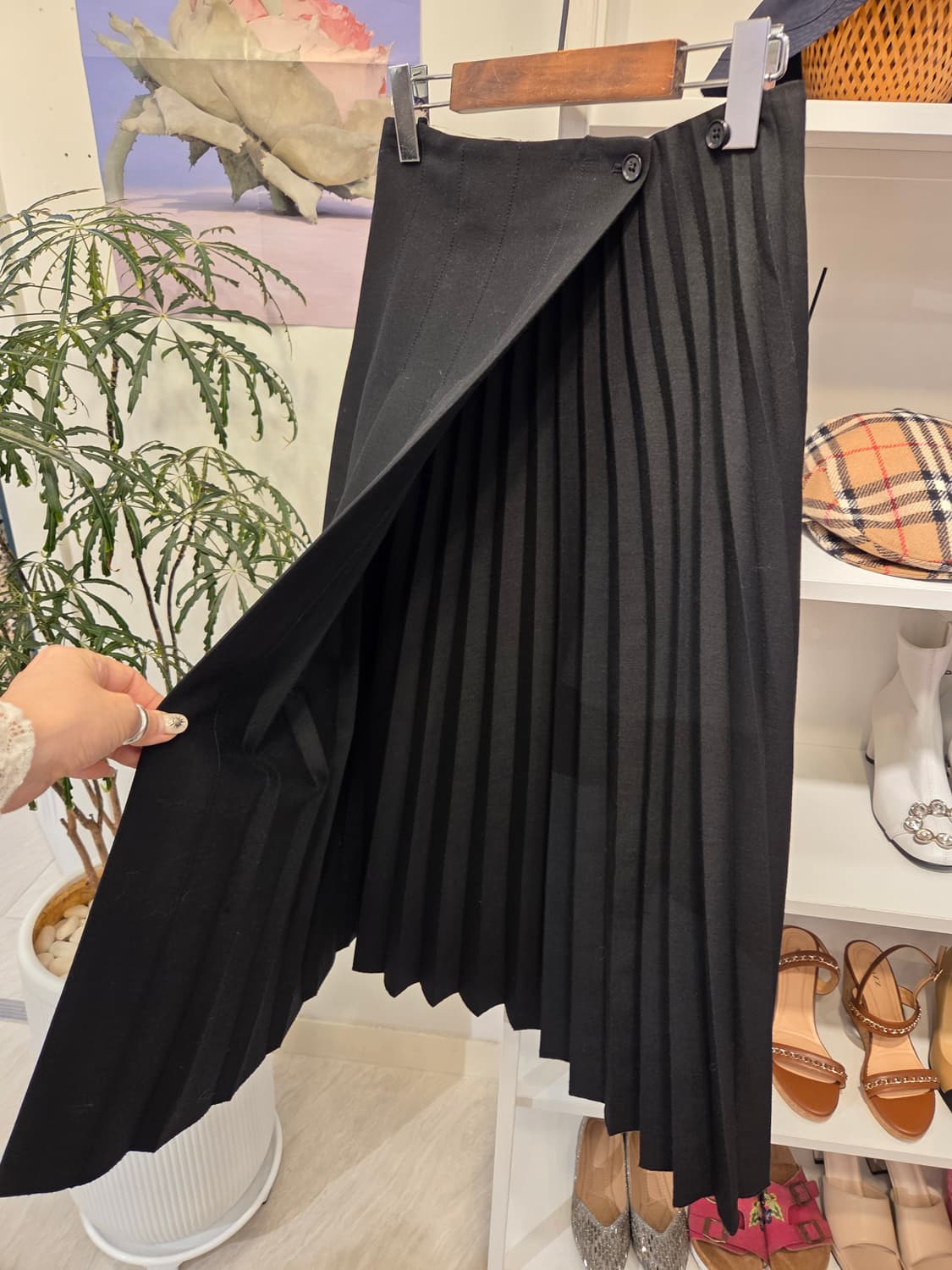 COS 코스 울혼방 플리츠 랩 스커트 상품이미지4