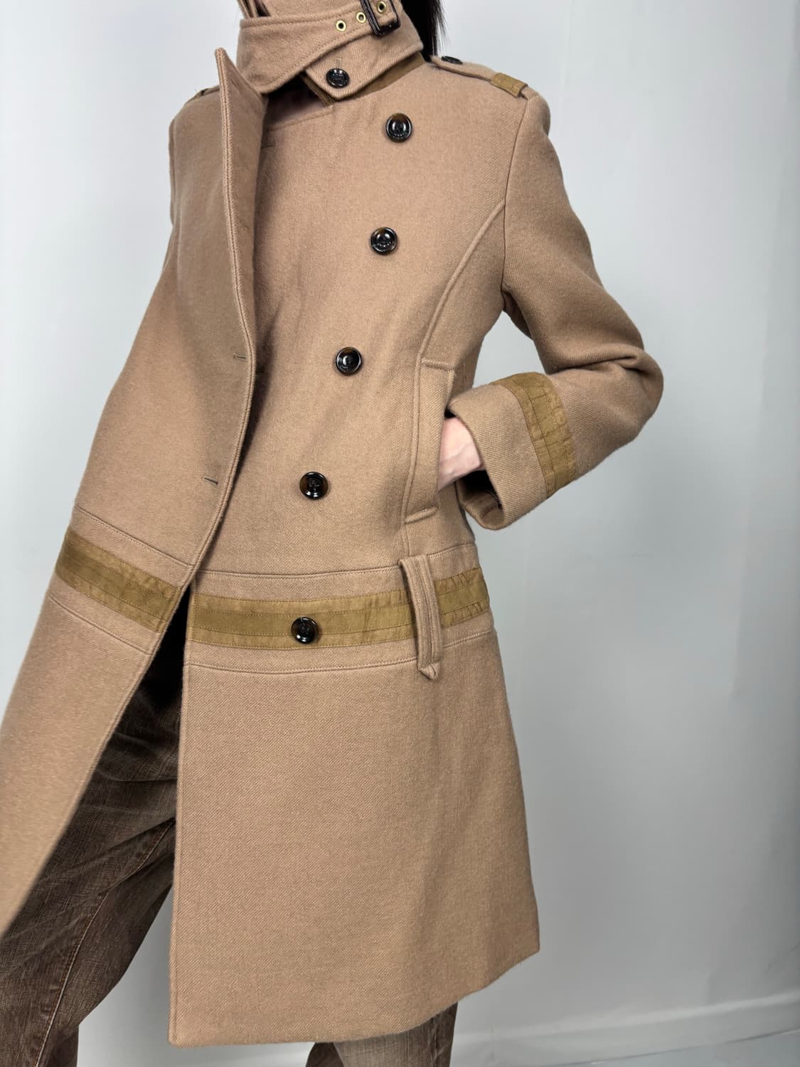 CONTRAST TRIM PEACOAT 상품이미지1