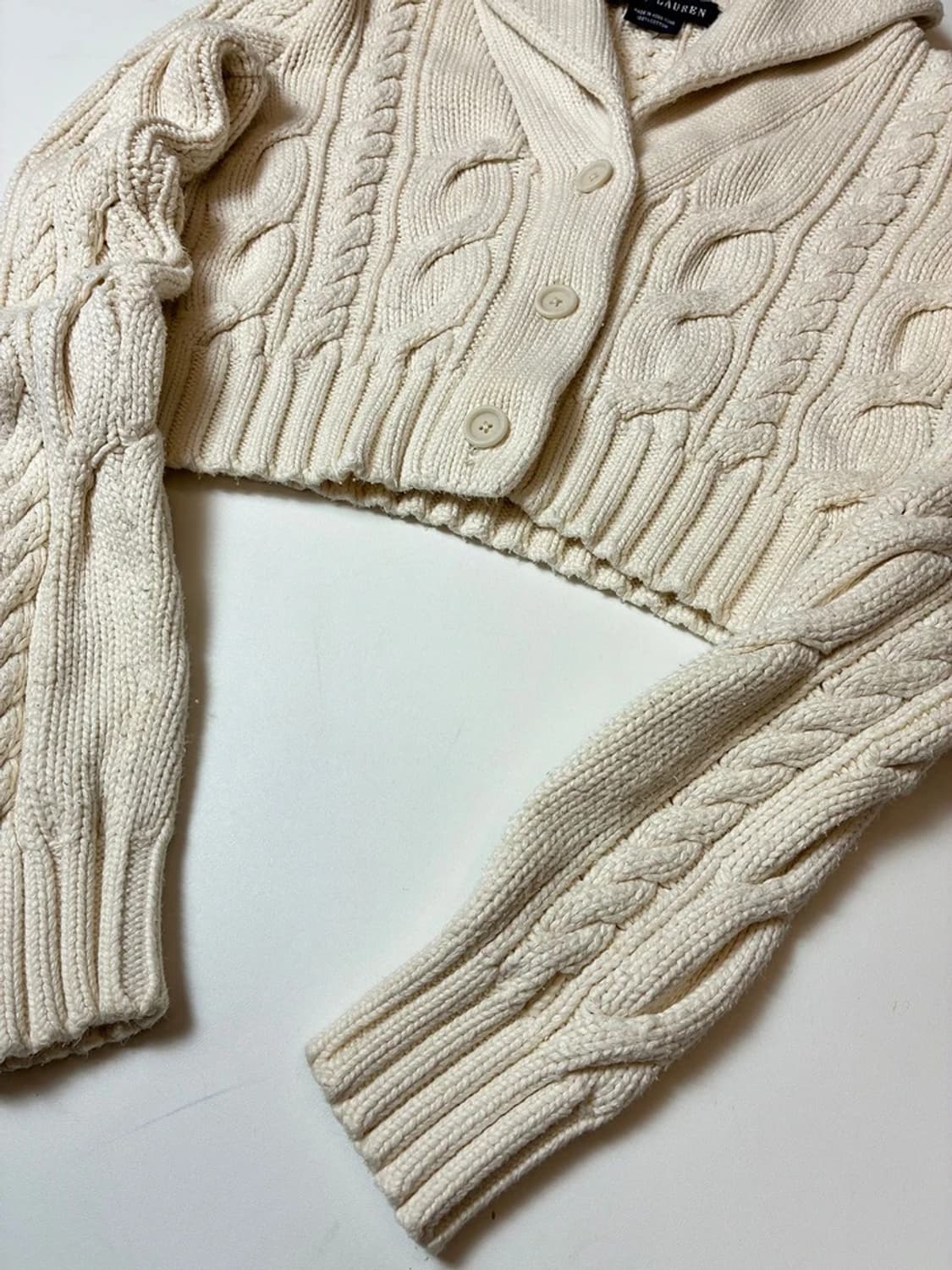 폴로 랄프로렌 00's 꽈배기 숏 니트 가디건 PN8075 상품이미지4