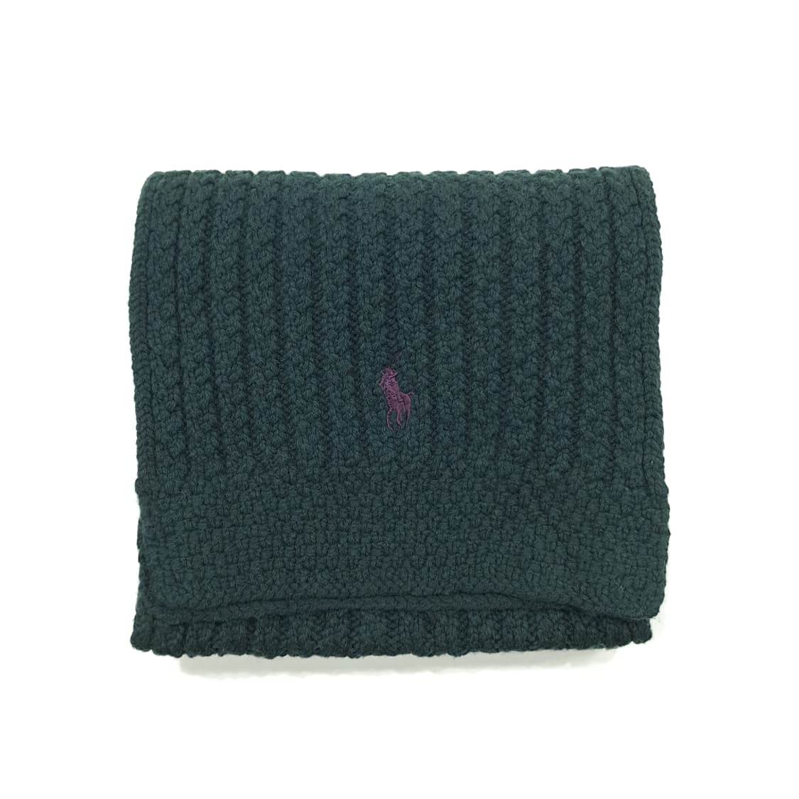 MX290 폴로 랄프로렌 그린 리브드와플 램스울 캐시미어 니트 목도리 상품이미지7