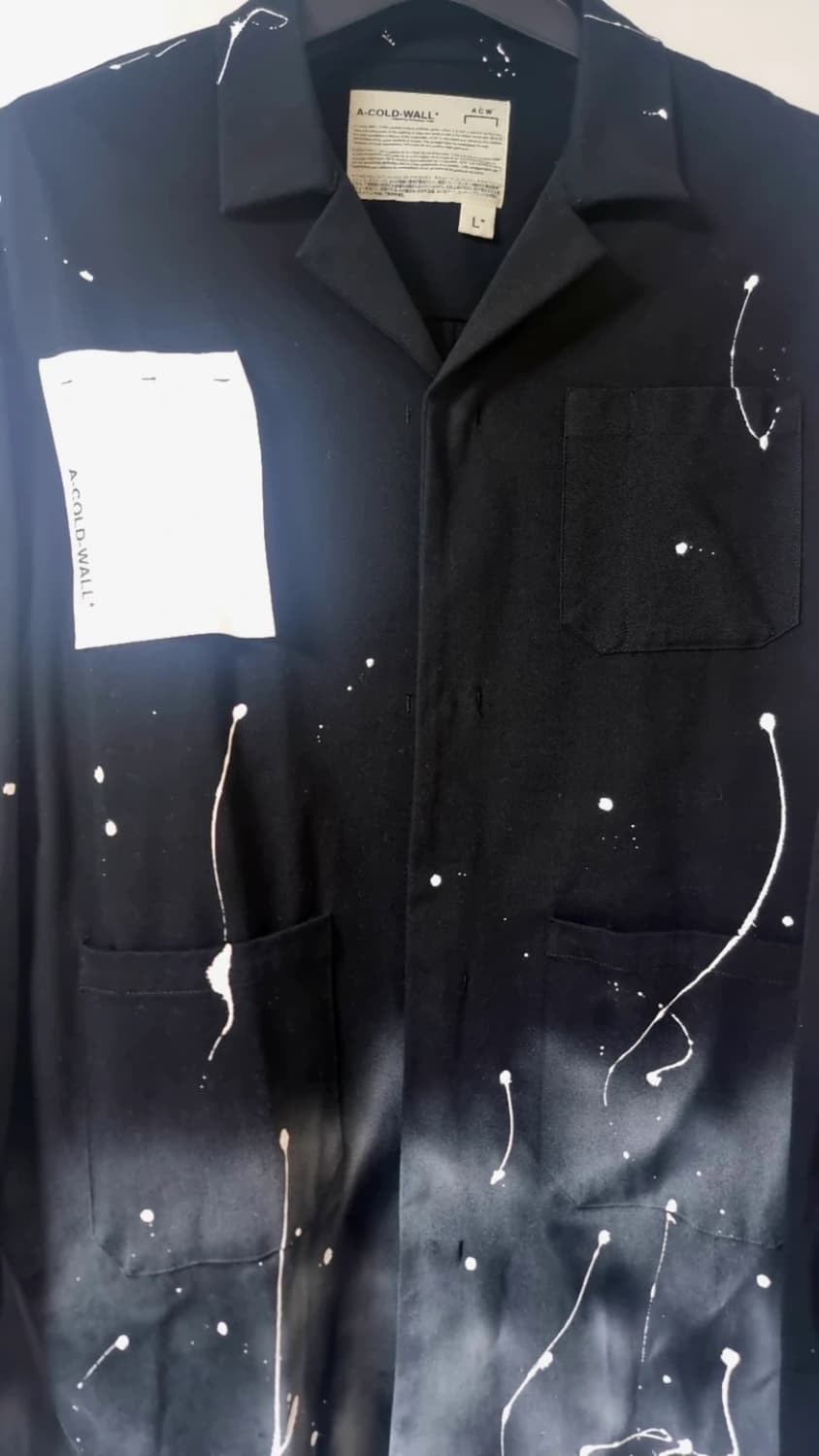 어콜드월 페인팅 트렌치 코트, 블랙 상품이미지4