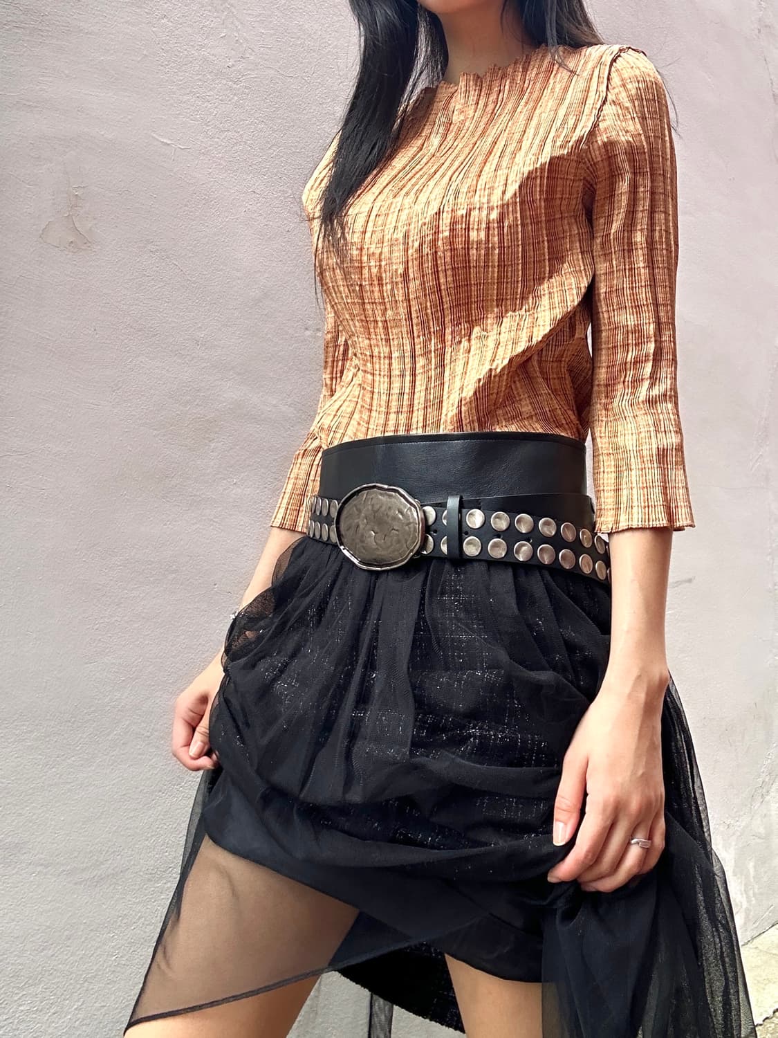 Big stone belt / black 상품이미지5