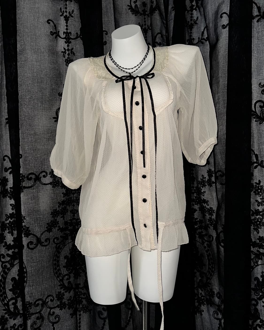 lovely ribbon blouse 상품이미지1