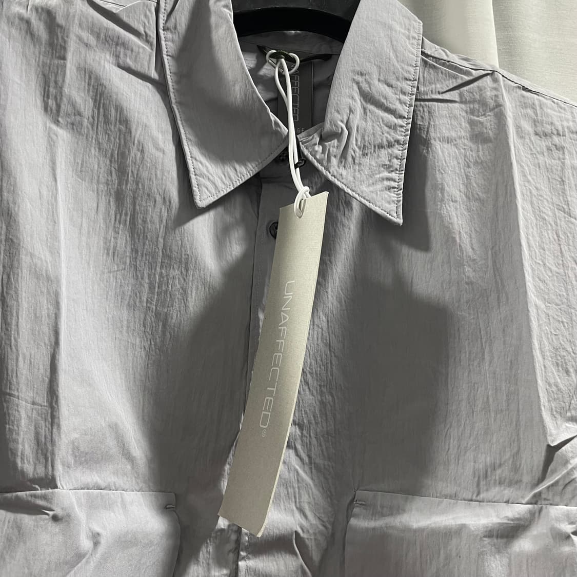 언어펙티드/ 드로스트링 오버사이즈 셔츠 세이지블루/ L 상품이미지8