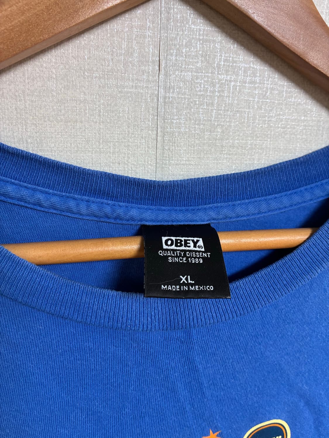 빈티지 오베이 그래픽 반팔티 블루 XL 상품이미지3