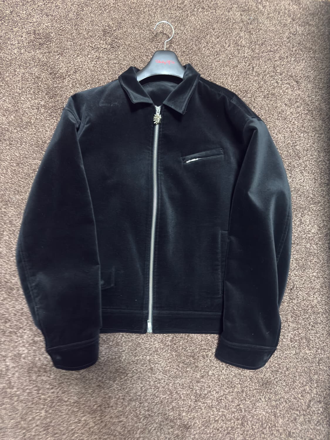 STU 벨벳 집업 자켓 블랙 (L) 상품이미지2