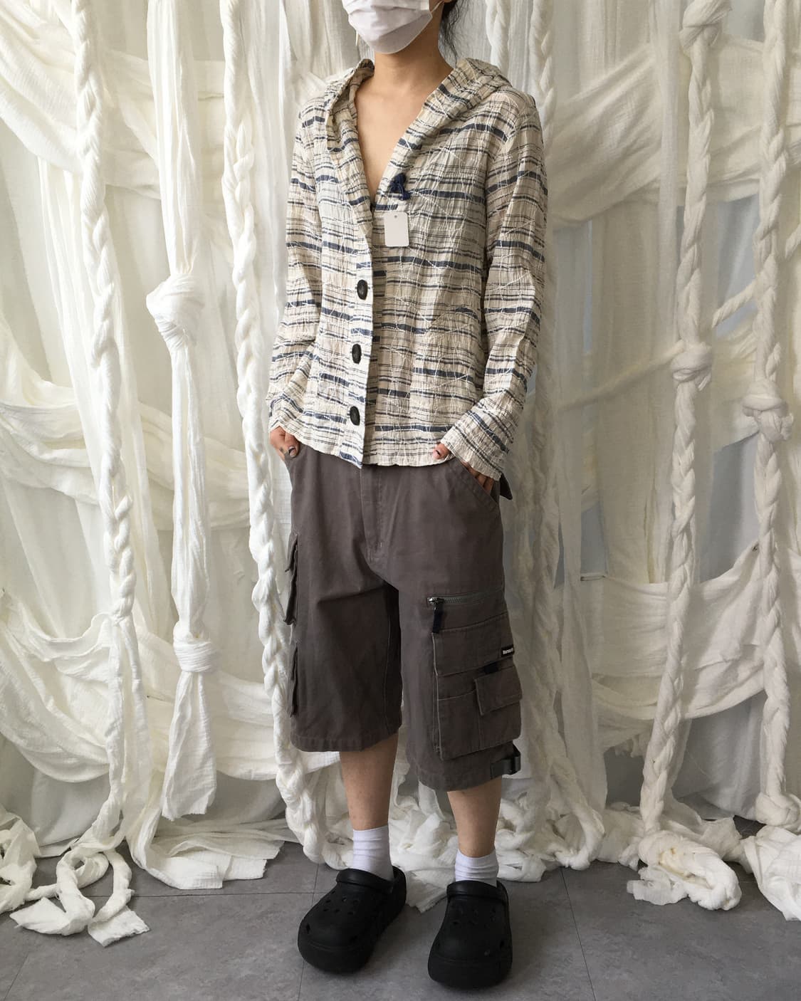 Embroidery stripe pattern hood jacket 상품이미지8