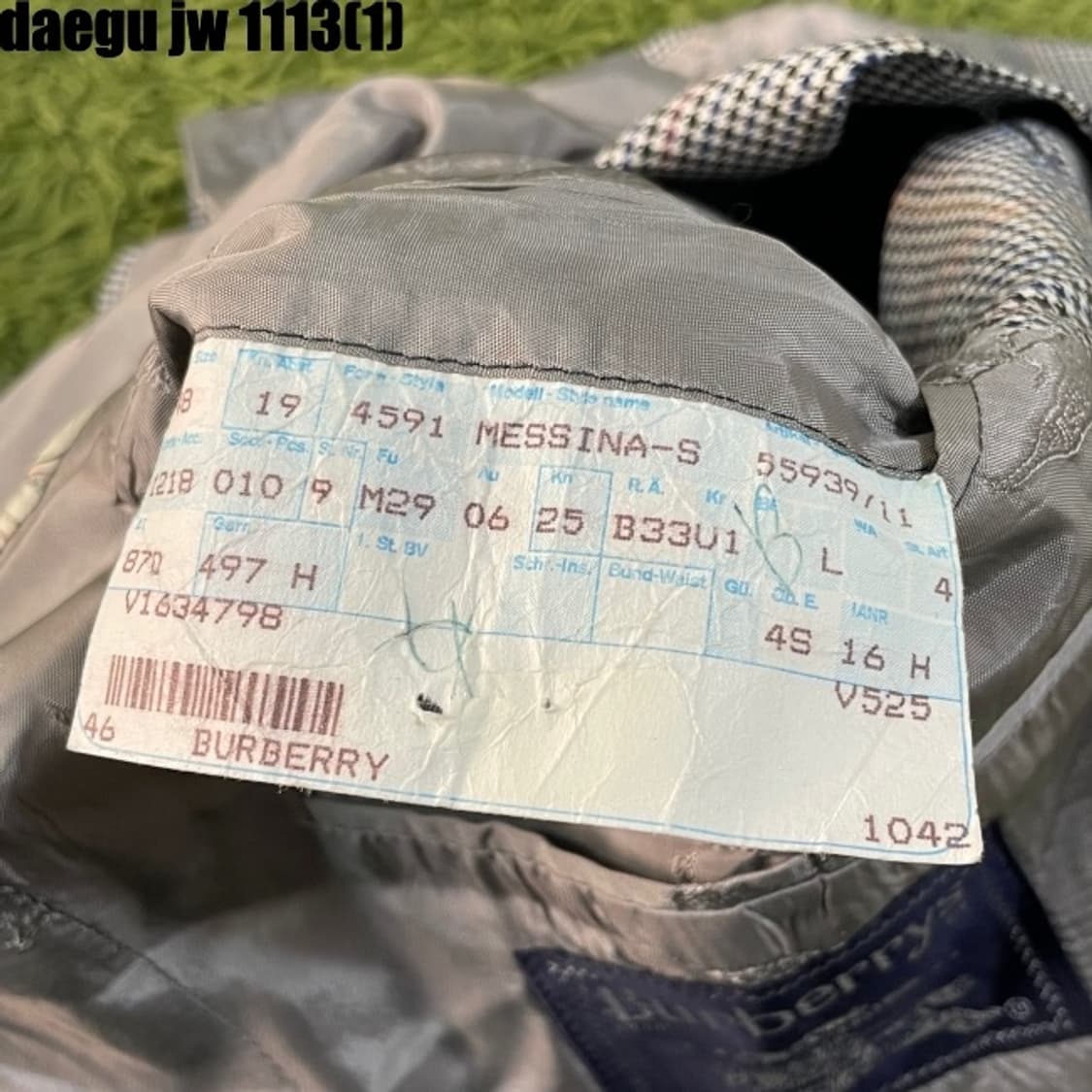 버버리 구형 체크 블레이져 자켓 상품이미지5