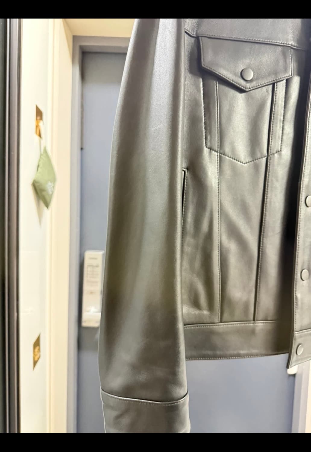 무신사 스탠다드 레더 램스킨 트러커 자켓 블랙 L 상품이미지3