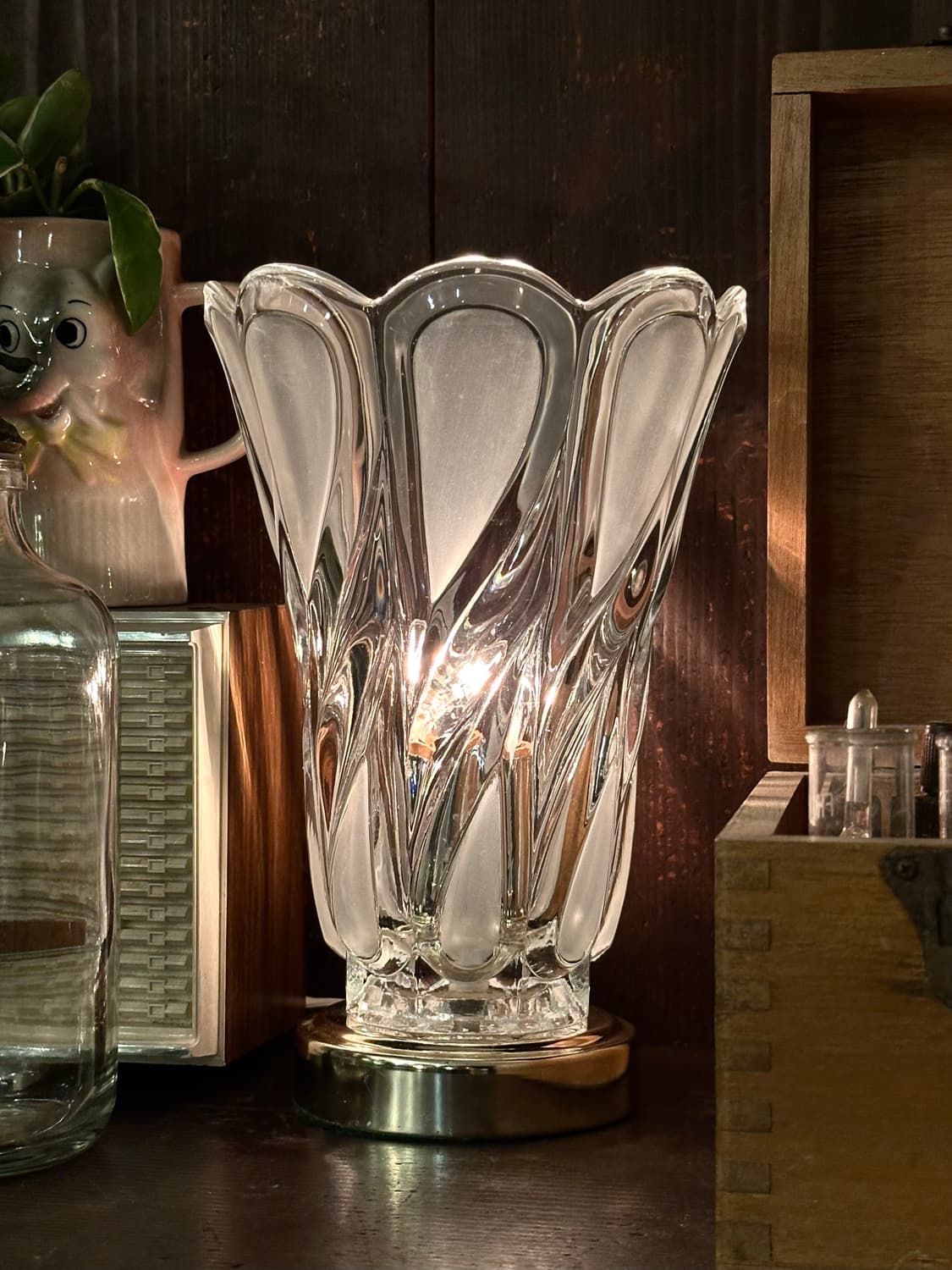 체코 빈티지 크리스탈 테이블 램프 탁상 조명 상품이미지4