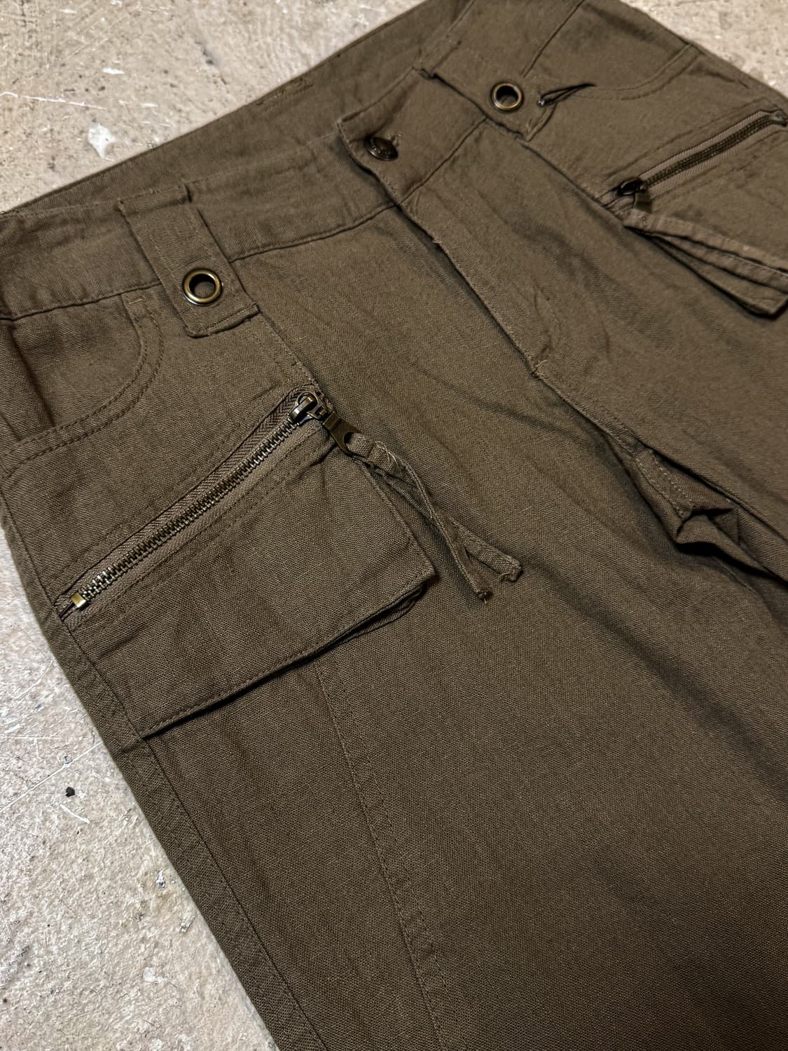 Brown Zip Cargo flare pants 상품이미지3