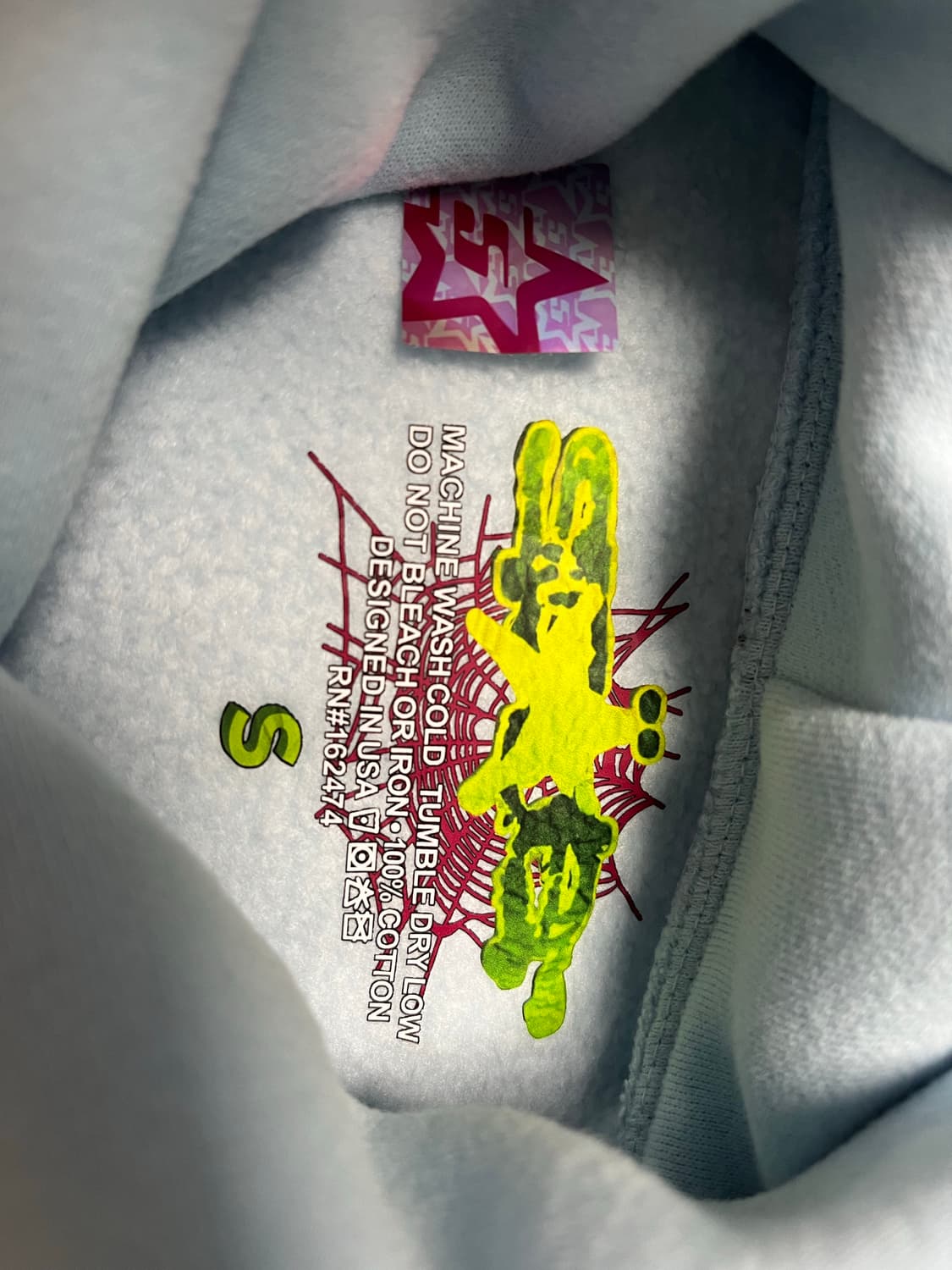 sp5der 후드티 베이비 블루 상품이미지4