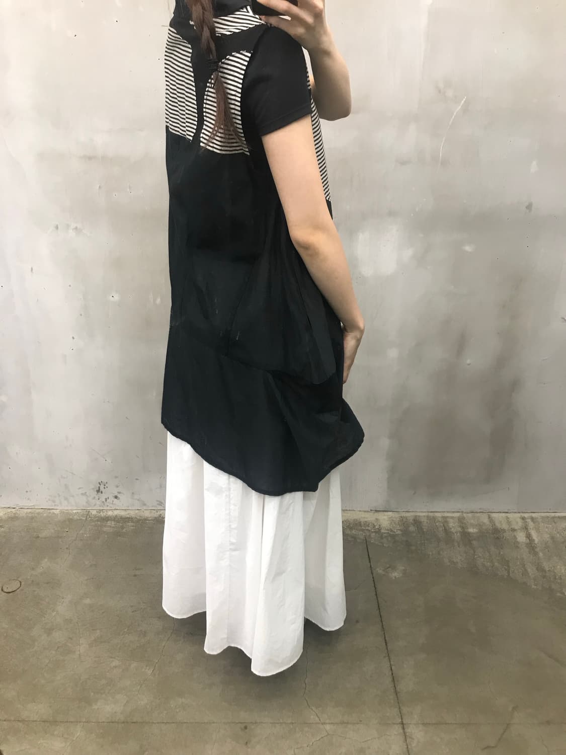 Patterned ballon long vest 상품이미지5