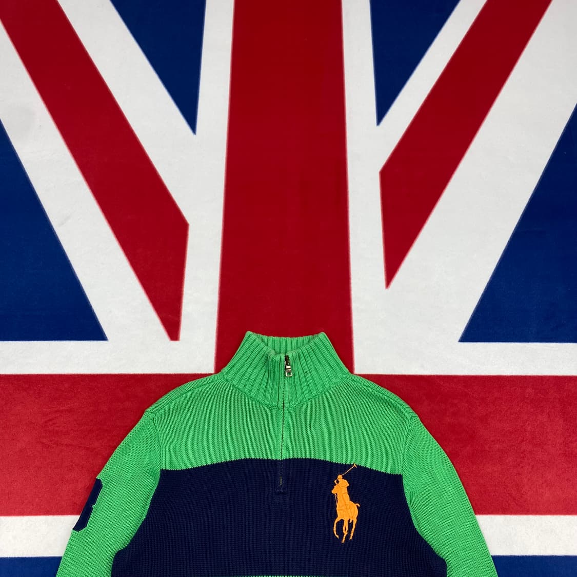 폴로 하프집업 니트 실측 S  상품이미지2