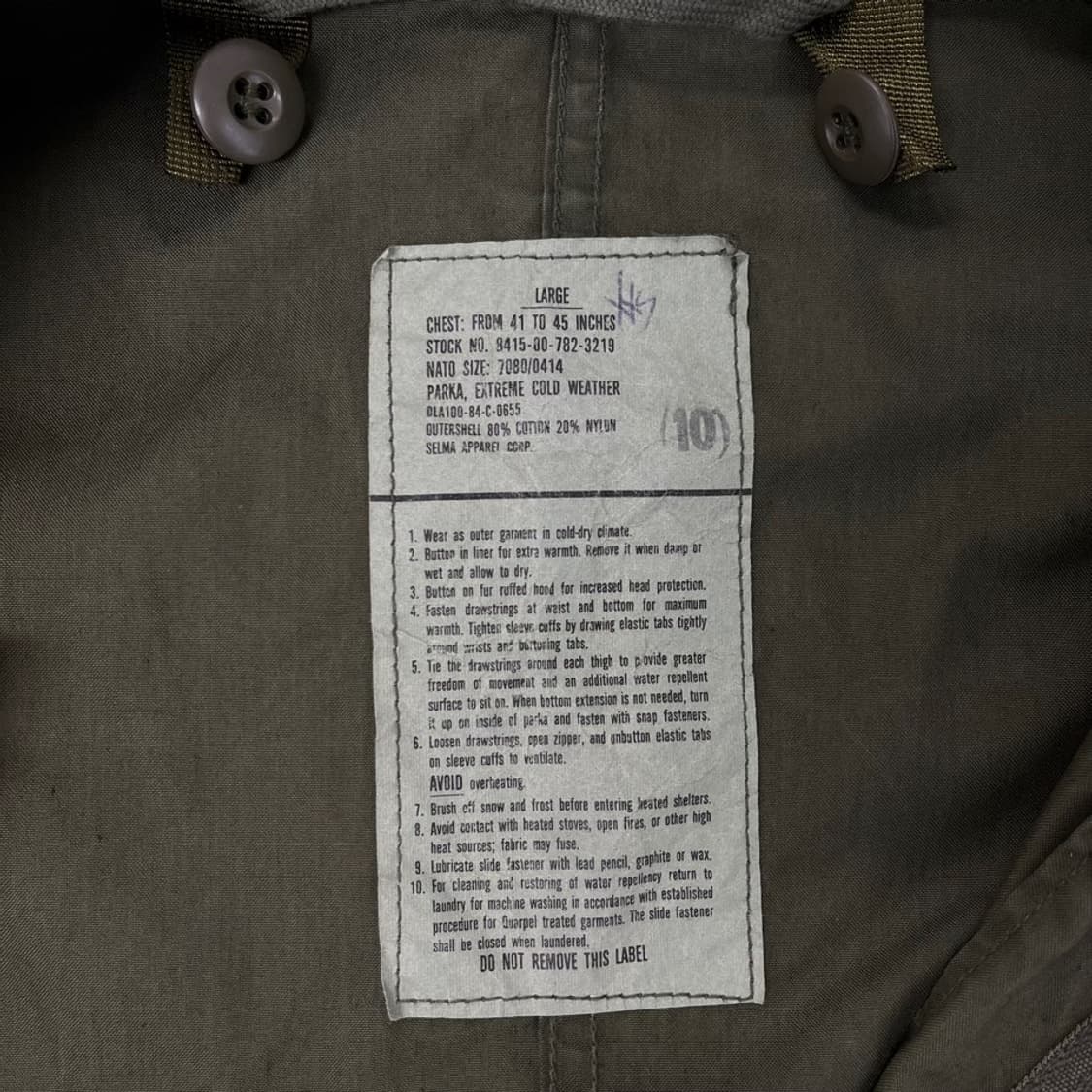 US ARMY 미군 오리지널 M-65 피쉬테일 파카/#3685 상품이미지6