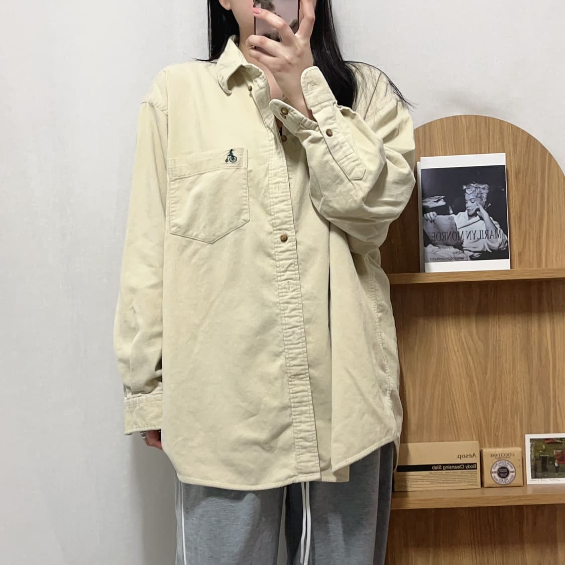 [정품] 빈폴 아이보리 포켓 골덴 셔츠 [ 110 ] 상품이미지2