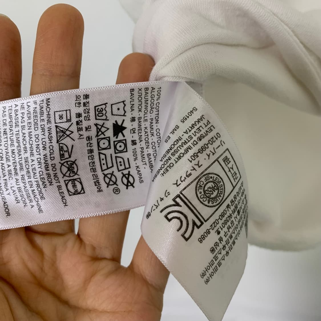 리바이스 빈티지 레드 로고 반팔 티셔츠 화이트 아이보리 상품이미지5