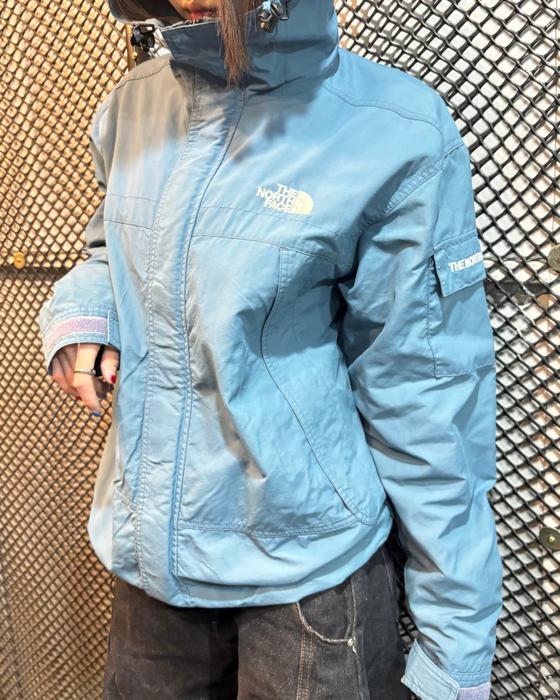 90s 노스페이스 빈티지 라이트블루 바람막이 자켓 상품이미지2
