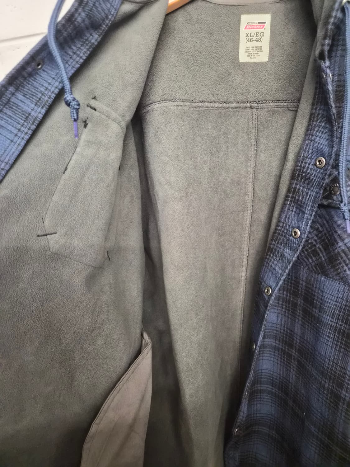 XL/110) 디키즈 플란넬 기모 후드 워크 셔츠 팝니다 상품이미지5