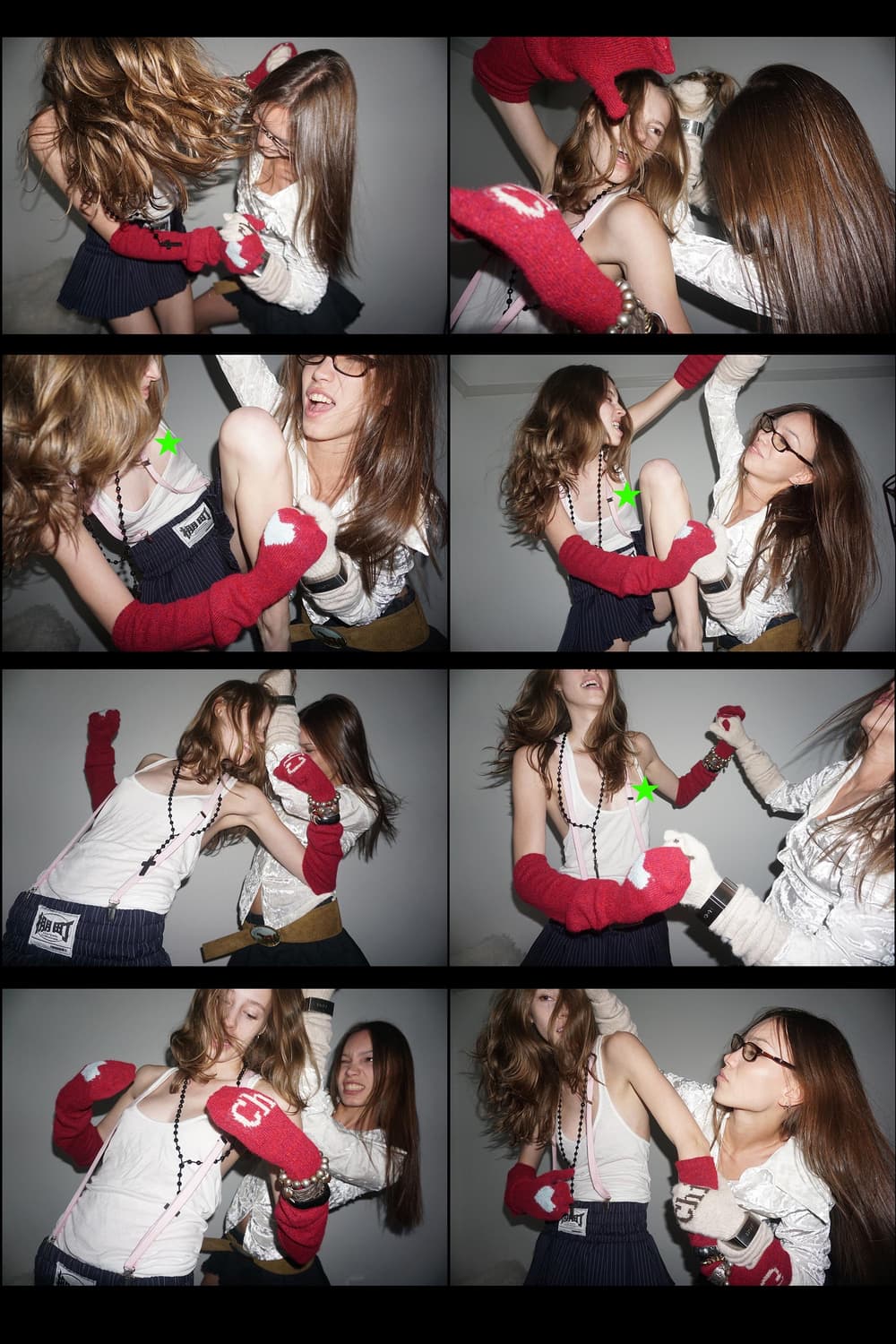 스컬프터 울워머 핸드글로브 크림 벙어리장갑롱니트스웨터하트아이보리베이지터치 상품이미지3