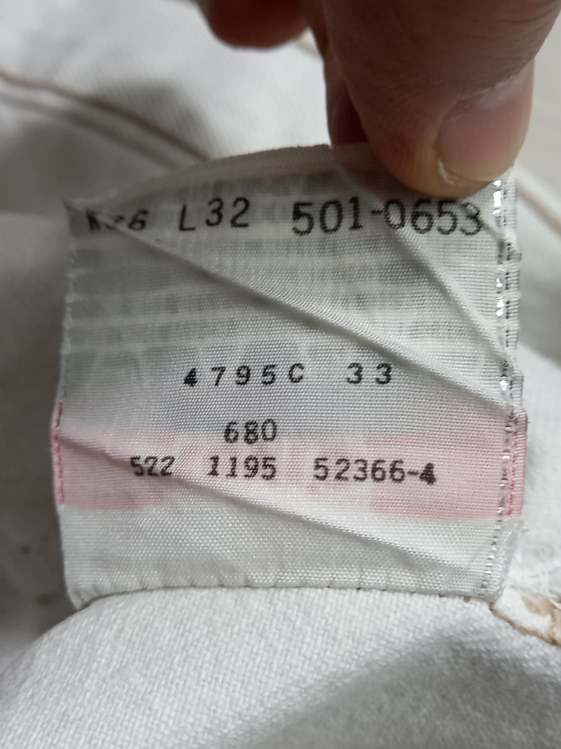 35-36 90's 리바이스501 일자진 화이트 35-252 상품이미지9