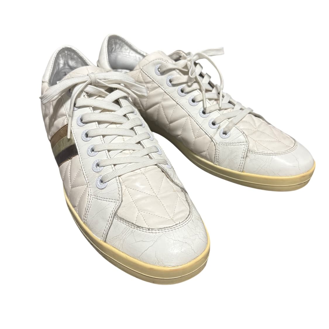 돌체앤가바나 화이트 레더 플랫 스니커즈 10.5 280-285 상품이미지1