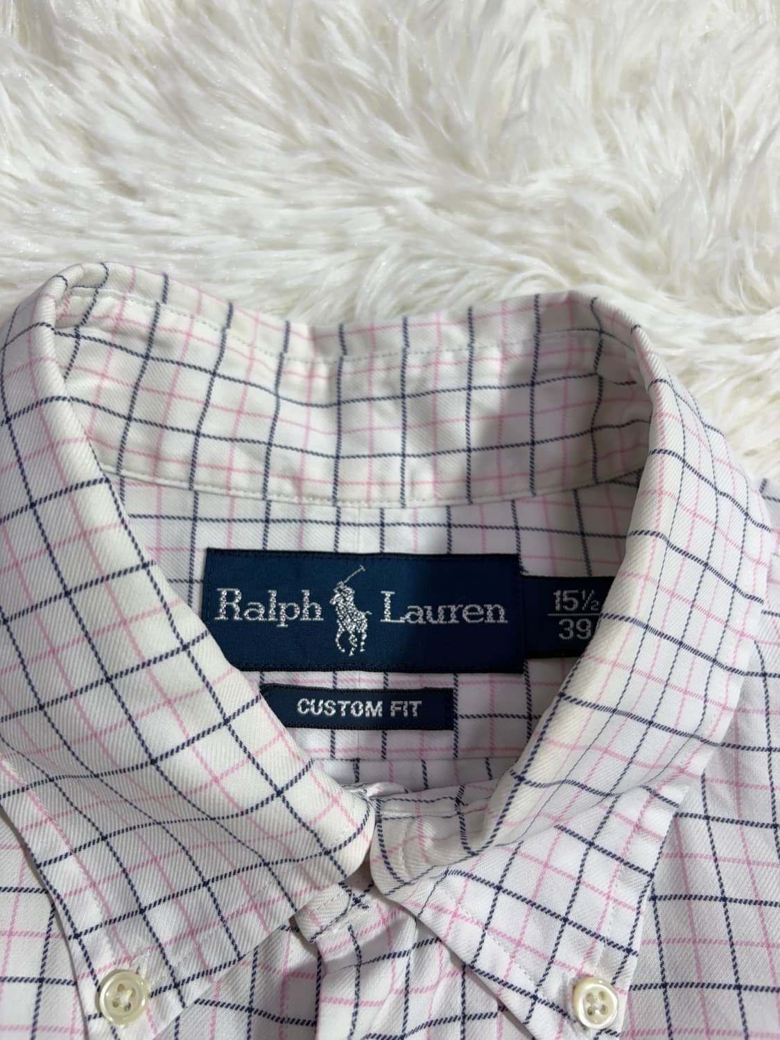 폴로 랄프로렌 핑크체크 네이비포니 셔츠  상품이미지6