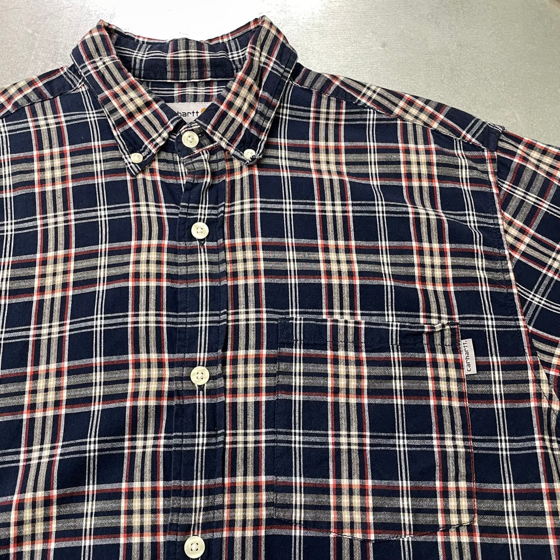 (M) Carhartt 칼하트 체크 반팔 셔츠 상품이미지6