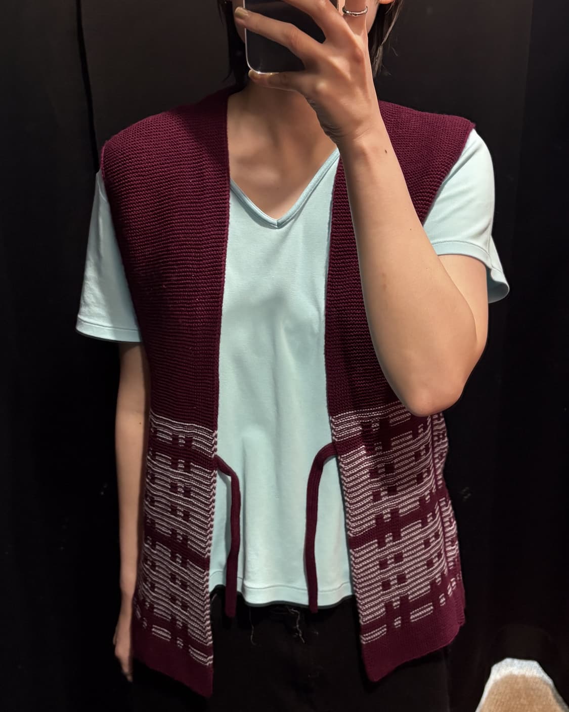 Purple Fair Isle Knit Vest 상품이미지6