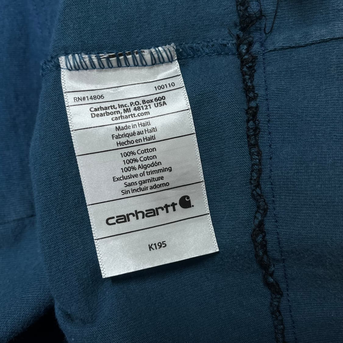 [정품] 칼하트 청록 빅로고 반팔티 [ 오리지널L ] 상품이미지5