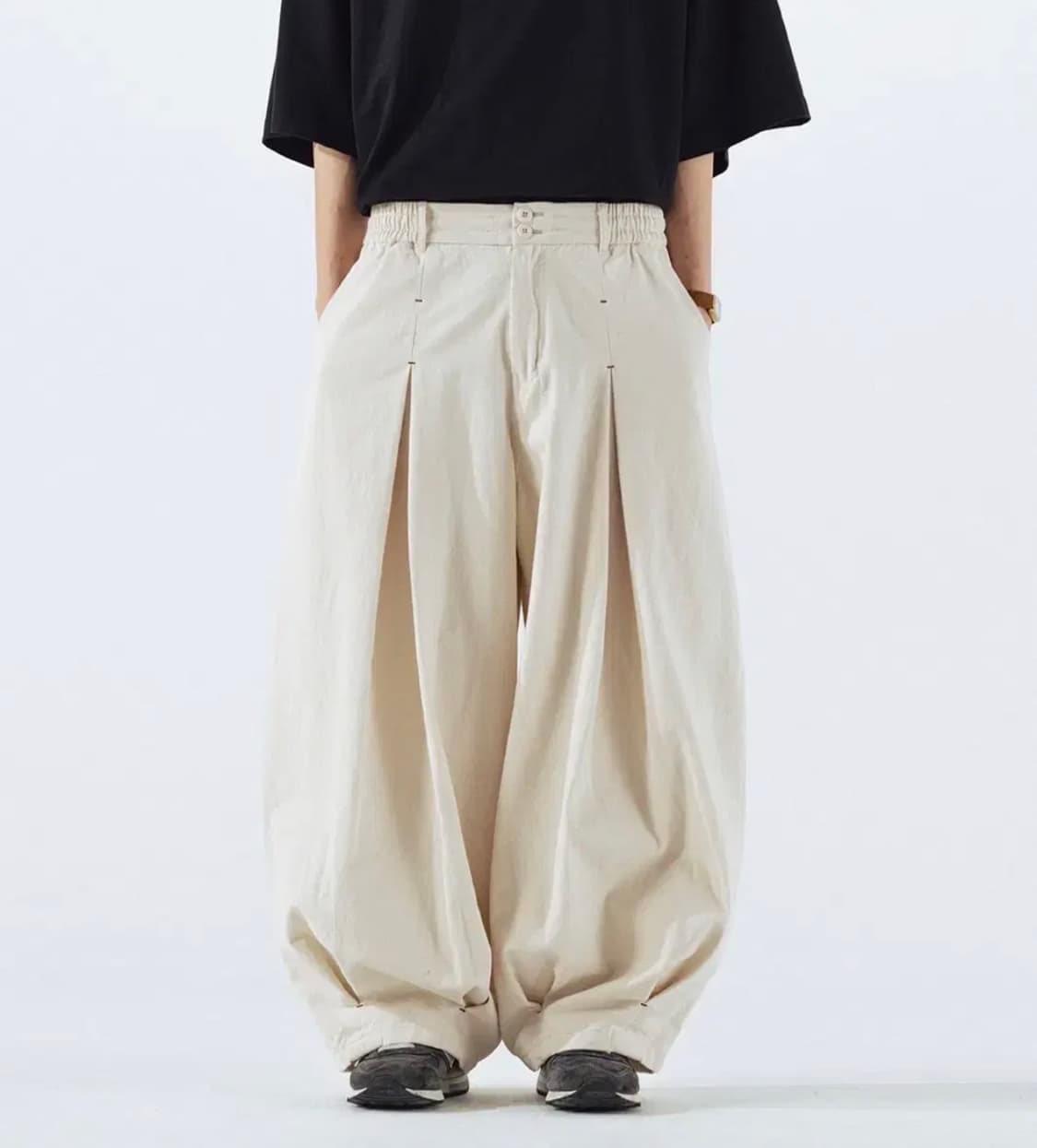 앵글런 언밸런스  롱턱 벌룬팬츠 상품이미지2