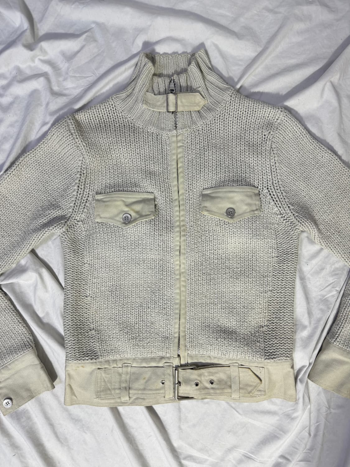 et vous 벨티드 집업 니트 자켓 y2k lgb goa 상품이미지6