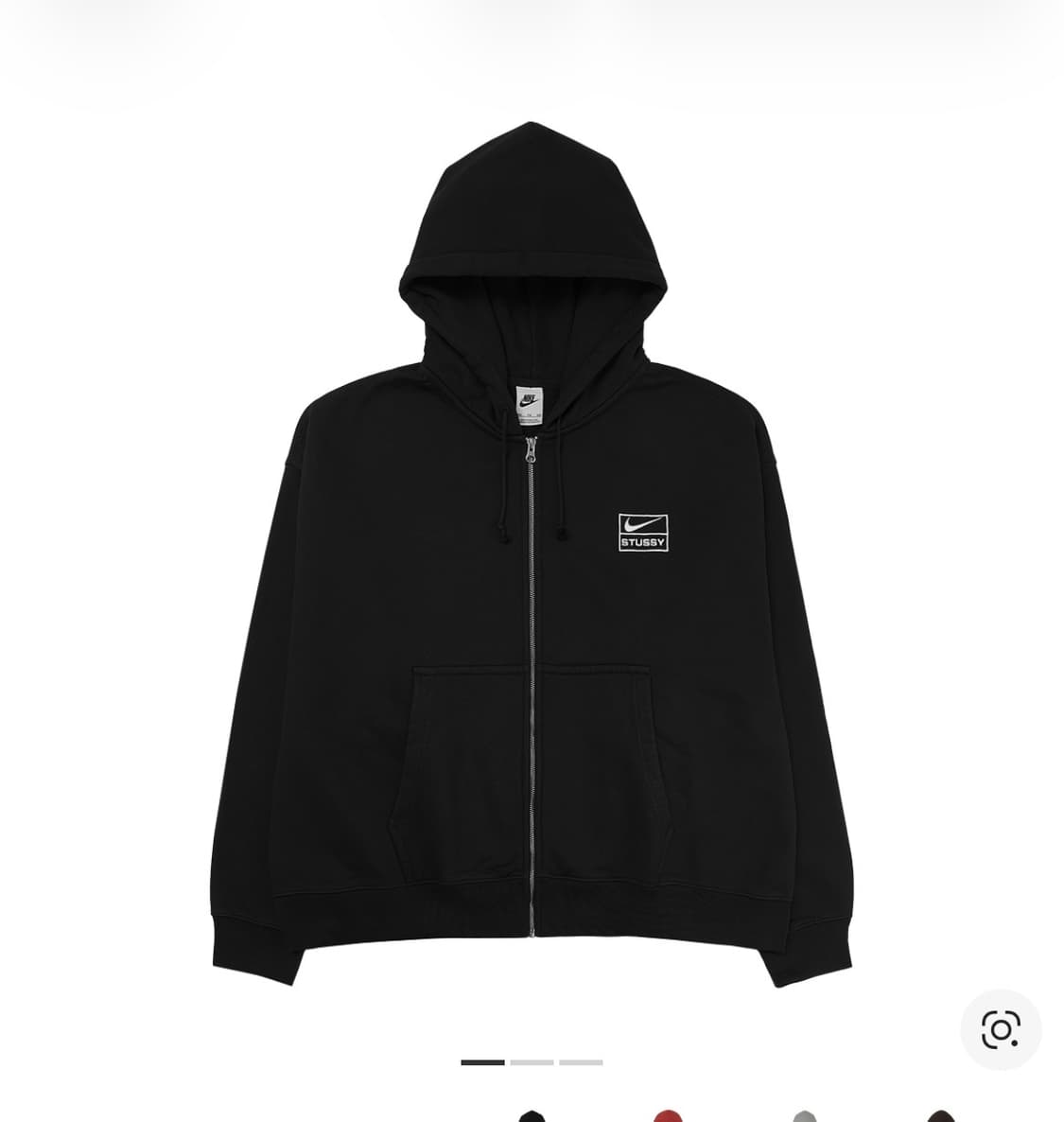 나이키 x 스투시 풀 집 워시드 플리스 후드 블랙 상품이미지1