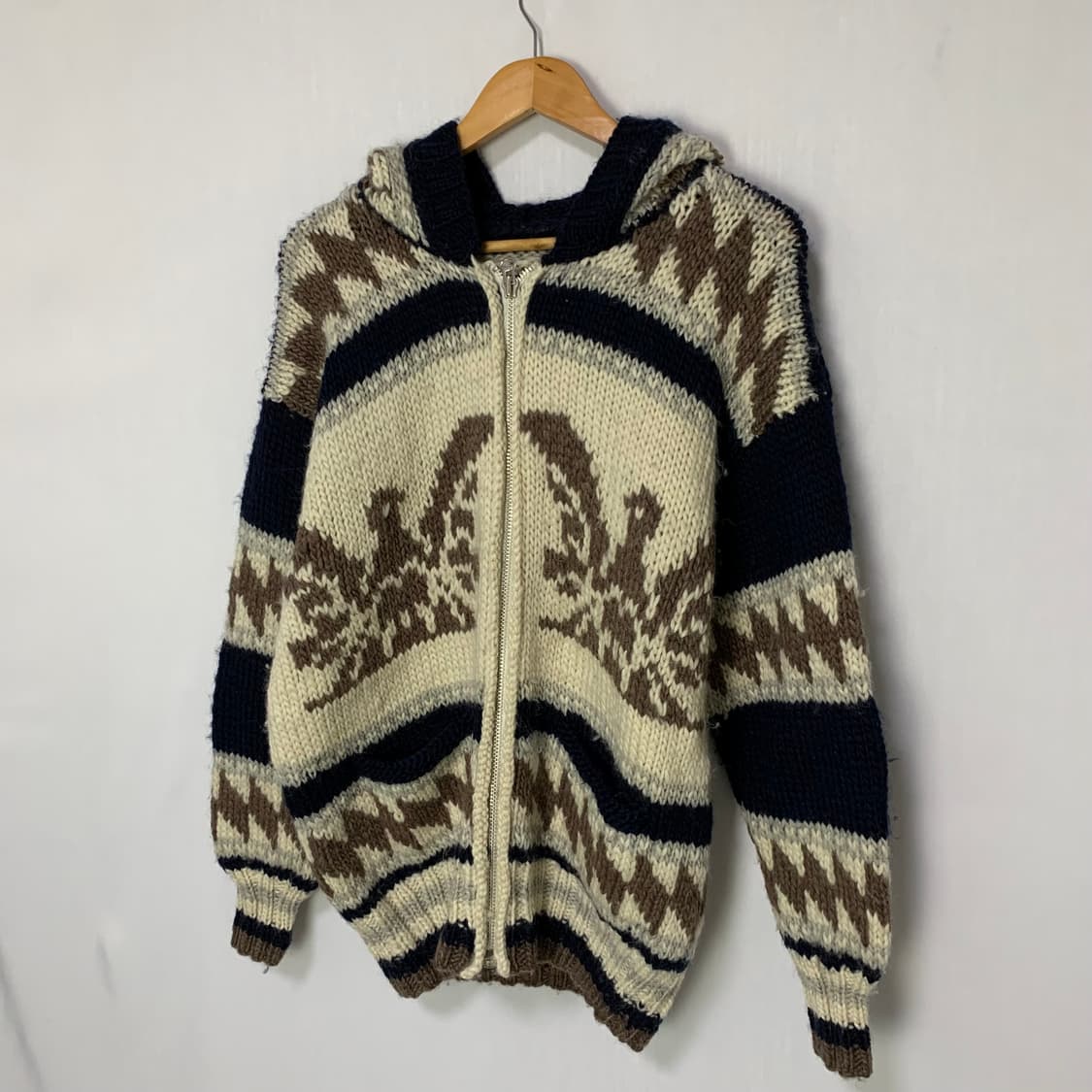 코위찬 코위챤 일본 빈티지 노르딕 패턴 니트 스웨터 집업 후드 가디건 상품이미지4