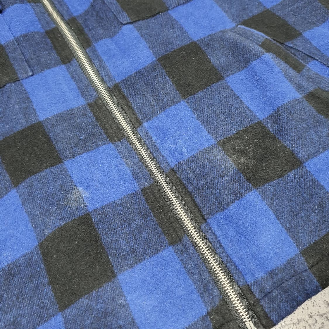 ✨ (바배) 세인트페인 체크패턴 성조기 패치 모직 박시 블루종 점퍼 상품이미지5