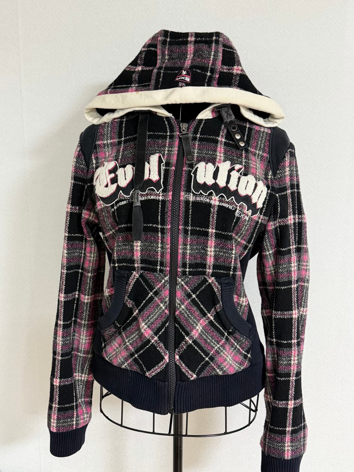 빈티지 EXR 체크 후드 집업 상품이미지1